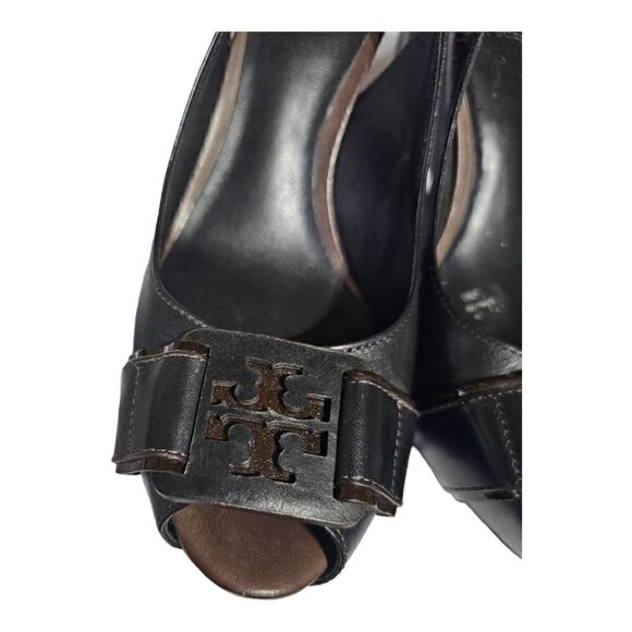 TORY BURCH Peep Toe Slingback Heels - Size 9 - Picture 6 of 9